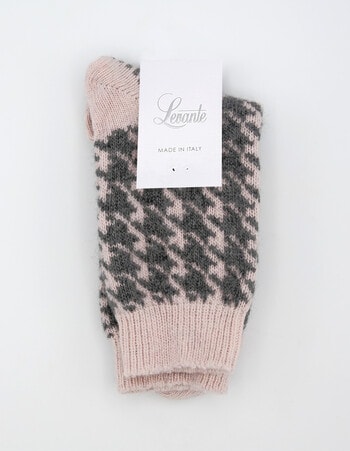 Levante Antonia Hounds Wool Cashmere Crew Socks, Primrose product photo