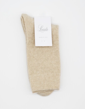 Levante Pina Wool Cashmere Crew Socks, Sandstone product photo