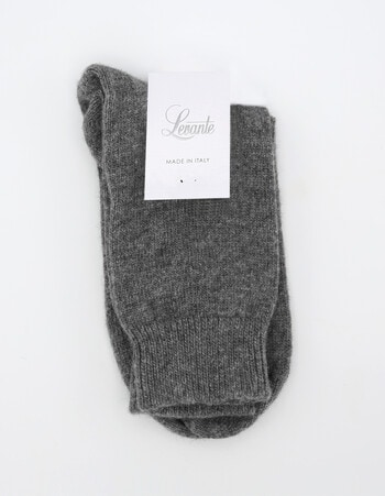 Levante Pina Wool Cashmere Crew Socks, Charcoal product photo