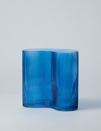 M&Co Napa Glass Vase, 22cm, Stormy product photo