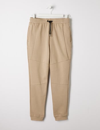 No Issue Slim Panelled Fleece Trackpant, Taupe product photo