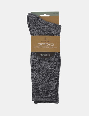 Ambra Recycled Polyester Slouch Sock, Charcoal product photo