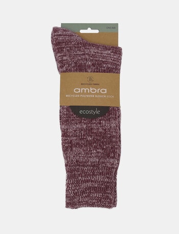 Ambra Recycled Polyester Slouch Sock, Sangria product photo