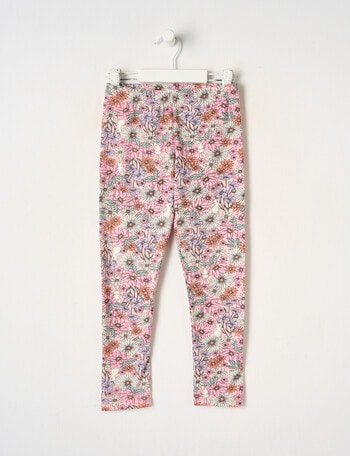 Mac & Ellie Bunny Full Length Floral Legging, Chalk Pink product photo