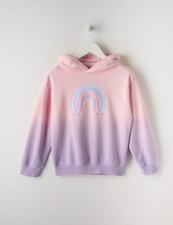 Mac & Ellie Rainbow Pull-On Hoodie, Light Pink product photo