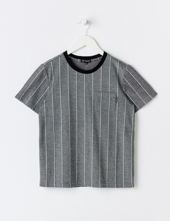 No Issue Stripe Short Sleeve Pocket Tee, Charcoal product photo