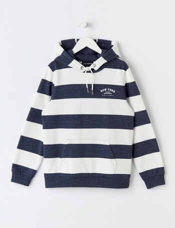 No Issue Stripe Hoodie, Navy & White product photo