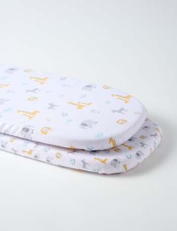 Teeny Weeny Flannelette Bassinet Fitted Sheets, 2-Pack, Jungle product photo