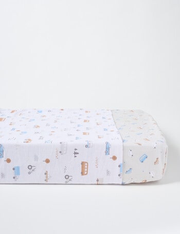 Teeny Weeny Flannelette Cot Fitted & Flat Sheet Set, Travel product photo
