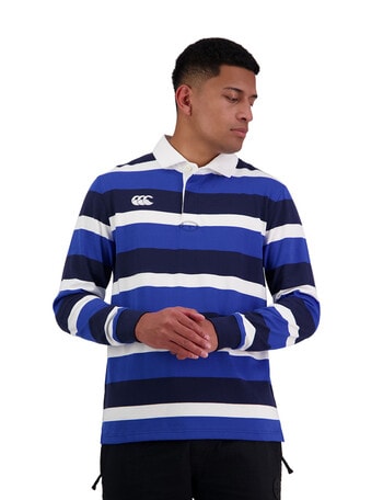 Canterbury Yarn Dye Rugby Long Sleeve T- Shirt, Blue product photo