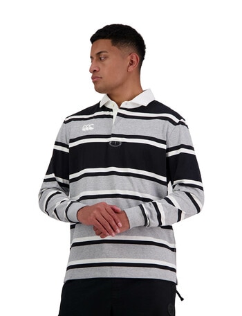 Canterbury Yarn Dye Long Sleeve Rugby Shirt, Grey product photo