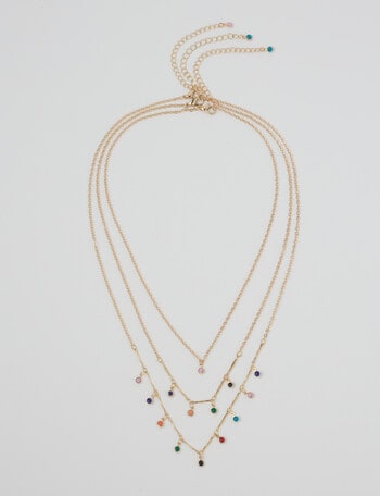 Whistle Accessories Multicolour Layer Necklace, Imitation Gold product photo