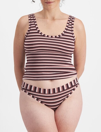 Jockey Woman Comfort Classics Hi Cut Brief, 2-Pack, Cophagen Stripe Pink, 10-16 product photo