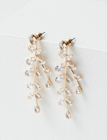 Harlow Sparkle Stem Drop Earrings, Imitation Gold product photo