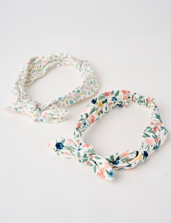 Teeny Weeny Headband, 2-Pack, Pink Floral & Dusty Blue Floral product photo