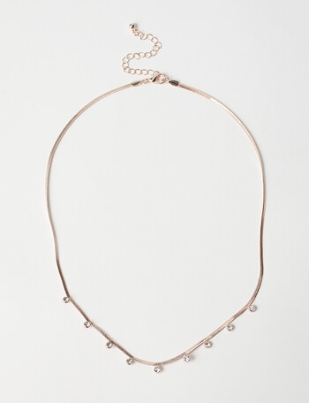 Harlow Snake Chain Sparkle Necklace, Rose Gold product photo