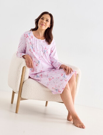 Ruby & Bloom Plus Flan Nightie, Pink Bouquet, 10-26 product photo