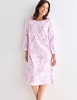 Ruby & Bloom Plus Flan Nightie, Pink Bouquet, 10-26 product photo View 03 S