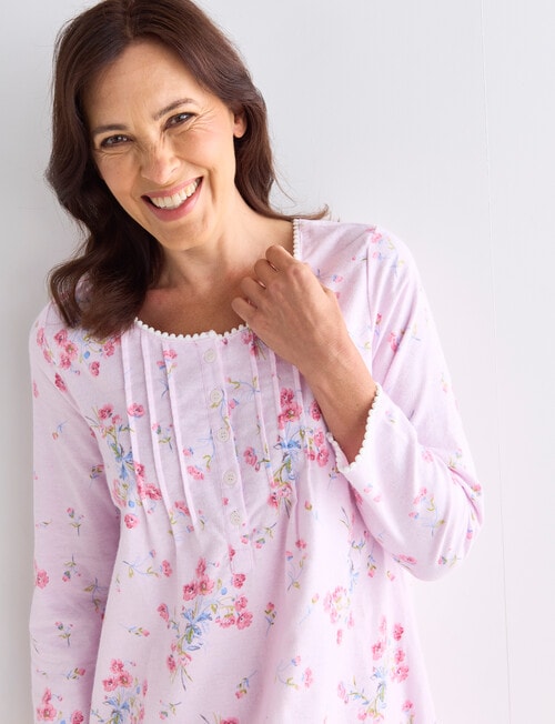 Ruby & Bloom Plus Flan Nightie, Pink Bouquet, 10-26 product photo View 04 L
