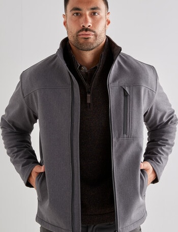Kauri Trail Tucker Softshell Jacket, Grey Marle product photo