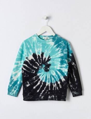 Mac & Ellie Tie Dye Crew Sweatshirt, Aqua product photo