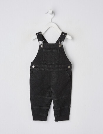Teeny Weeny Denim Overall, Washed Black product photo
