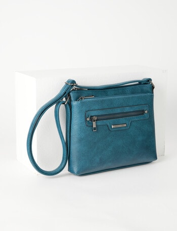 Pronta Moda Lucy Medium Crossbody Bag, Calypso Blue product photo