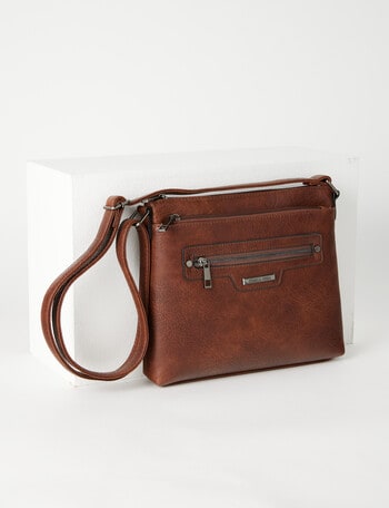 Pronta Moda Lucy Medium Crossbody Bag, Brown product photo