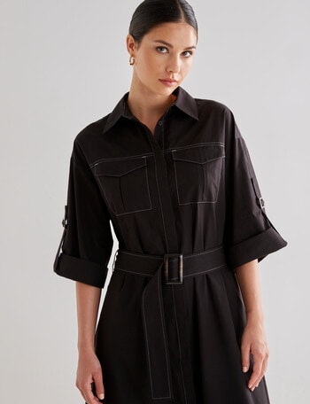 Whistle Classic Shirt Dress, Black product photo
