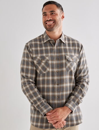Kauri Trail Murray Long Sleeve Shirt, Grey Marle product photo