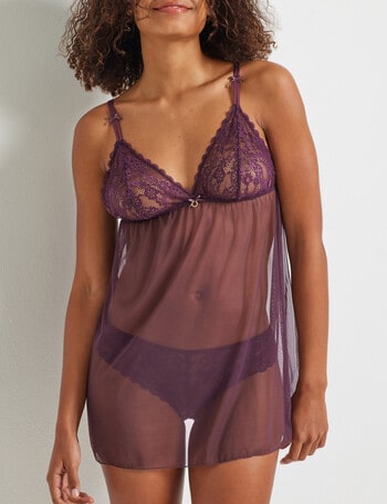 Perfects Be Free Lace Chemise, Midnight Plum, 10-18 product photo