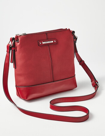 Pronta Moda Stitch Detail Esme Crossbody Bag, Red product photo