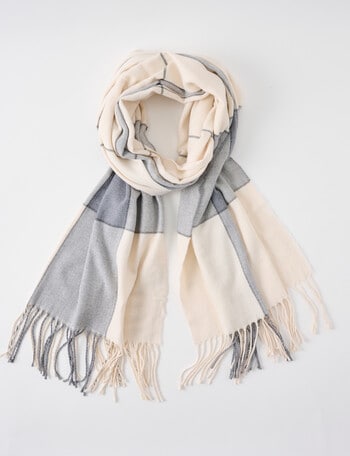 Boston + Bailey Check Scarf, Grey & Oat product photo