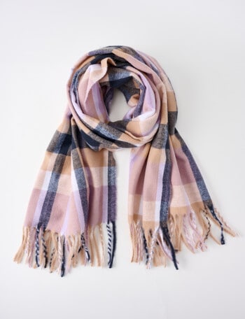 Boston + Bailey Check Blanket Scarf, Lavender & Camel product photo