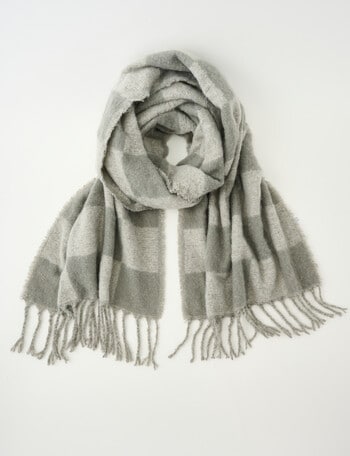 Whistle Accessories Checkerboard Blanket Scarf, Grey product photo