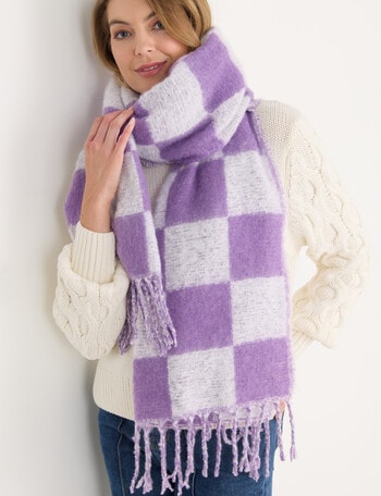 Whistle Accessories Checkerboard Blanket Scarf, Amethyst product photo