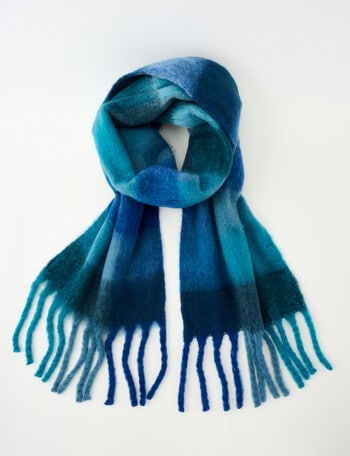 Whistle Accessories Check Blanket Scarf, Blue & Purple product photo