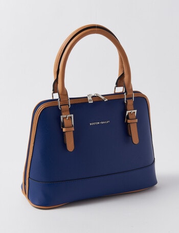 Boston + Bailey Contrast Shopper Bag, Blue & Cream product photo