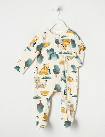 Teeny Weeny Sleep Cheta Fleece Sleepsuit, Cream product photo