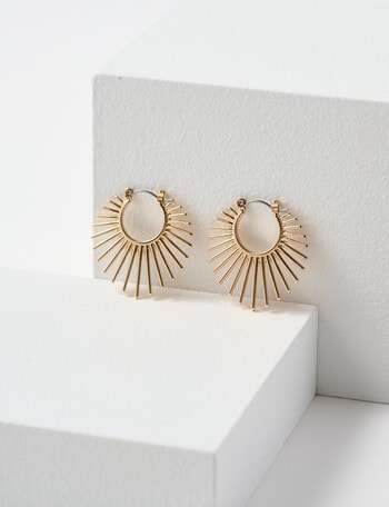 Whistle Accessories Sunray Circle Earrings, Imitation Gold product photo
