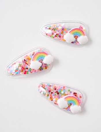 Mac & Ellie Funfetti Clip, 3-Piece, Rainbow product photo