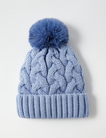 Mac & Ellie Textured Knit Beanie, Blue Bell product photo