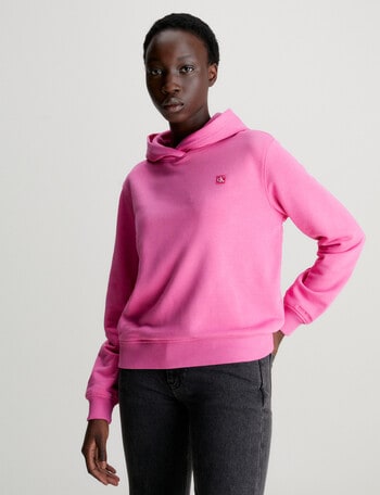 Calvin Klein Embroidered Badge Regular Hoodie, Pink Amour product photo