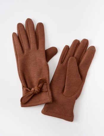 Boston + Bailey Bow Detail Gloves, Tan product photo