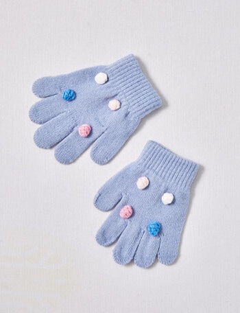 Mac & Ellie Pompom Glove, Blue Bell, 3-16 product photo