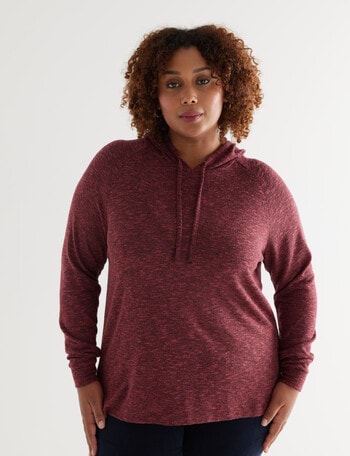 Studio Curve Supersoft Hooded Top, Berry Marle product photo