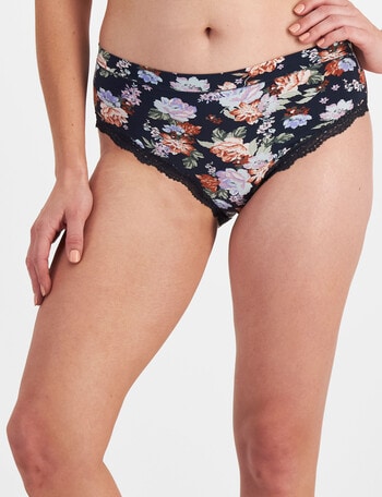 Berlei Barely There Floral Full Brief, Navy, 10-20 product photo
