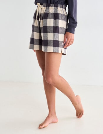 Mineral Lounge Check Flannel Short, Granite product photo