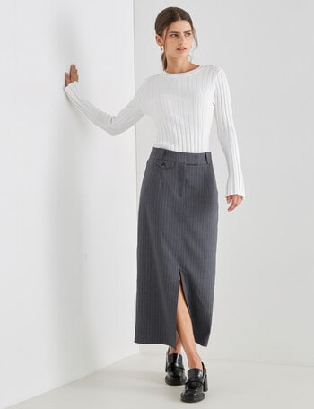 State of play Muse Skirt, Charcoal Stripe product photo