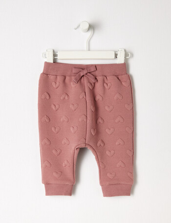 Teeny Weeny Jaquard Heart Trackpant, Elsie Pink product photo